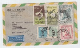 Brazil/Czechoslovakia REGISTERED AIRMAIL COVER 1953 - Lettres & Documents