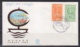 = Enveloppe 1er Jour Europa Monaco N°698 & 699 Le 26.9.66 - 1966