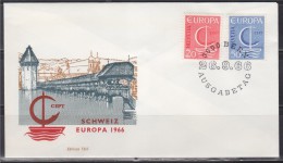 = Enveloppe 1er Jour Europa Suisse N°776 & 777 Le 26.9.66 (Helvetia) - 1966