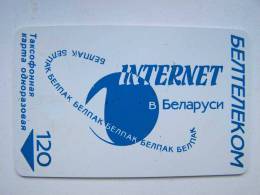 Beltelecom INTERNET Globe Blue Chip (square) Г4 Phone Card From BELARUS Weißrussland 120 Units Carte Karte Old - Wit-Rusland