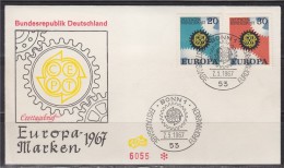 = Enveloppe 1er Jour Europa Allemagne N°398 & 399 Bonn1 Le 2.5.1967 (Deutsche Bundespost) - 1967