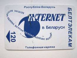 Beltelecom INTERNET Globe Blue Chip (square) Г2 Phone Card From BELARUS Weißrussland 120 Units Carte Karte Old - Belarús