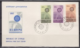 = Enveloppe 1er Jour Europa Chypre N°284, 285 & 286 Kibris Le 2.5.1967 (Cyprus) - 1967