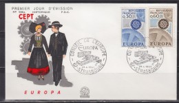 = Enveloppe 1er Jour Europa France N°1521 & 1522 Strasbourg Le 29.4.1967 Conseil De L'Europe - 1967