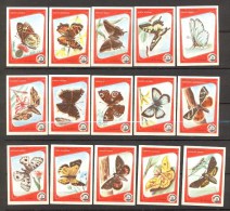 Matchbox Labels - BUTTERFLIES - 15 Different Labels, Factory Of Matches 'Dolac' - Boites D'allumettes - Etiquettes