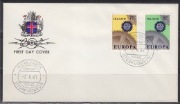 = Enveloppe 1er Jour Europa Islande N° 364 & 365 Reykjavik Le 2.5.1967 (Island) - 1967