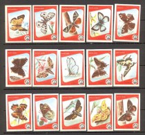 Matchbox Labels - BUTTERFLIES - 15 Different Labels, Factory Of Matches ´Dolac´ - Boites D'allumettes - Etiquettes