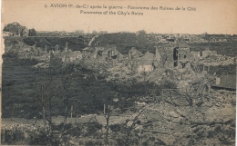 ( CPA 62 )  AVION Après La Guerre  /  Panorama Des Ruines De La Cité  - - Avion
