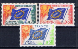 F+ Frankreich Europarat 1965 Mi 10-12 Mnh Europaflagge - Neufs