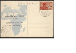 AOF - COTONOU / 1945 CARTE FDC JOURNEE DU TIMBRE (ref 5887a) - Brieven En Documenten