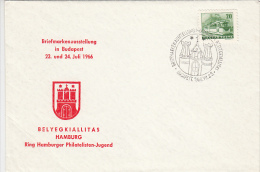 4532- BUDAPEST PHILATELIC EXHIBITION, TRAM, TRAMWAY STAMP, SPECIAL COVER, 1966, HUNGARY - Lettres & Documents