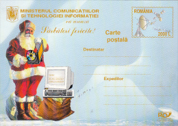 4649- COMPUTERS, SANTA CLAUS, POSTCARD STATIONERY, 2003, ROMANIA - Computers