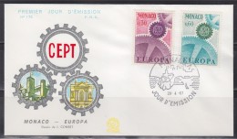 = Enveloppe 1er Jour Europa Monaco N°729 & 730  Le 28.4.1967 - 1967