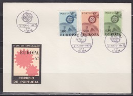 = Enveloppe 1er Jour Europa Portugal N°1007, 1008 & 1009  Lisbonne Le 2.5.1967 - 1967