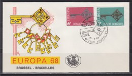 = Enveloppe 1er Jour Europa Belgique N°1452 & 1453 Bruxelles Le 27.4.1968 (België) - 1968