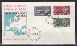 = Enveloppe 1er Jour Europa Chypre N°299, 300 & 301 Le 29.4.1968 (Cyprus) - 1968