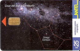 Nº 271 TARJETA DE URUGUAY CRUZ DEL SUR Y CENTAURO - Astronomùia