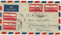 Pa98x4 Sur Lettre  De Damas  Pour Amiens (France) +fiscaux Au Dos - Storia Postale