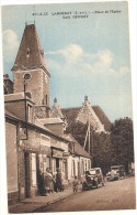 -28-  LANNERAY  Place De L'église Café GEFFROY  écrite TTB - Villemeux-sur-Eure