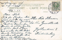 Denmark PPC Pederstrup (Lolland) Eneret No. 200 ODENSE JB.P.E. (Station) Railway Bahnpost 1911 Card Karte (2 Scans) - Lettres & Documents