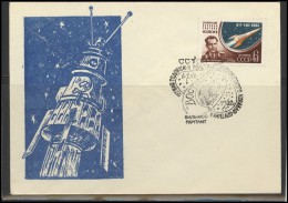 RUSSIA USSR Private Envelope LITHUANIA VILNIUS VNO-klub-045 Space Exploration Vostok-2 Anniversary - Lokal Und Privat