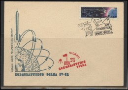 RUSSIA USSR Private Envelope LITHUANIA VILNIUS VNO-klub-049 Space Exploration Satellite - Locales & Privados