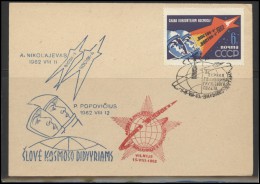 RUSSIA USSR Private Envelope LITHUANIA VILNIUS VNO-klub-054 Space Exploration Vostok-3 Vostok-4 Anniversary - Lokal Und Privat