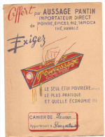 Poivrossage Offert Par Aussage Pantin, Importateur Direct De Poivre, épices, Riz; Tapioca, Thé,  Des Années 1960 Environ - Schutzumschläge