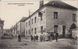 SAINT-GERMAINMONT (Ardennes) -Grand'rue - Vélo-rue Animée - Stempel Preuss - RARE - VOIR 2 SCANS - - Sonstige & Ohne Zuordnung