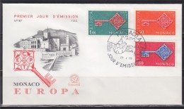 = Enveloppe 1er Jour Europa Monaco N°749, 750 & 751 Le 29.4.1968 - 1968