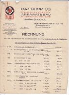 Max Rump Co. Maschinenfabrik - Berlin -Tempelhof - Werbung - Advertise - Invoice - Rechnung - 1900 – 1949