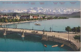 SUISSE,SCHWEIZ,SVIZZERA,S WITZERLAND,HELVETIA,SWISS ,ZURICH,ZURIGO,en 1924,pont,lac,chariot,att Elage - Zürich