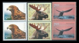 NORUEGA  2000 - FAUNA - YVERT Nº 1299-1301 PAIRS - Ongebruikt