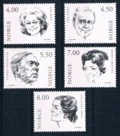 NORUEGA  2001 - ACTORES DE TEATRO - YVERT Nº 1321-1325 - Unused Stamps