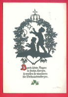 154819 / Germany  Art Georg Plischke - Christmas - Silhouette POEM BOY GIRL CANDLE STAR BELL TREE - USED DDR Deutschland - Silueta