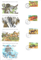 Ghana 589 / 592    " FDC  WWF  -  1977 "    Série Complète - FDC