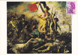 Carte Maximum ST PIERRE Et MIQUELON N° Yvert 460  (DELACROIX - LIBERTE) Obl Sp Ill 1er Jour (Ed Musées Nationaux) - Cartoline Maximum