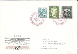 Schweiz Suisse 1945: Brief Mit Zu WIII 19 Usw. Mi 443 Yv 403 Etc Mit Rotem Sonder-o 100 JAHRE BASLER TAUBE 22 APRIL 1945 - Storia Postale