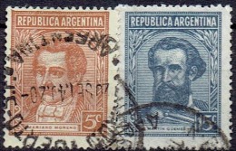 ARGENTINA # STAMPS FROM YEAR 1935 STANLEY GIBBONS NUMBER 653b + 708 - Usados