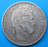 Louis-Philippe , écu De 5 Francs Argent 1844 B ROUEN , MILLESIME RARE - 5 Francs