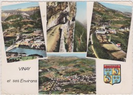 Cpsm 1960,4 Clichés De Vinay ,prés De Saint Marcelin,romans,voiron,la Cote Saint André,écusson Du Dauphiné - Vinay