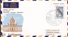 Yugoslavia LUFTHANSA Airmail Luftpost Par Avion Erstflug BEOGRAD - DÜSSELDORF 1968 Cover Brief Bird Vogel Oiseau - Posta Aerea