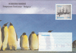 4756- BELGICA ANTARCTIC EXPEDITION, PENGUINS, SHIP, COVER STATIONERY, 1997, ROMANIA - Antarctic Expeditions