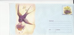 415FM- SWALLOW, BIRD, COVER STATIONERY, 1999, ROMANIA - Golondrinas