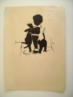 1939  KARLSRUHE   BADEN    GERMANIA  GERMANY   Deutschland   Silhouette GATTO KAT   BAMBINI  ENFANT  ENFANTS CIRCULE - Silhouette - Scissor-type