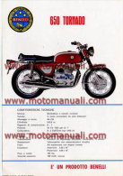 Benelli 650 Tornado 1970 Depliant Originale Genuine Factory Brochure Prospekt - Moto