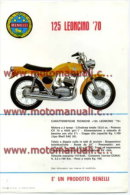 Benelli 125 LEONCINO 1970 Depliant Originale Genuine Factory Brochure Prospekt - Motos