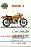 Benelli 125 LEONCINO 1970 Depliant Originale Genuine Factory Brochure Prospekt - Moto