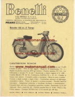 Benelli 52 SCOOTER 1960 Depliant Originale Genuine Factory Brochure Prospekt - Motor Bikes