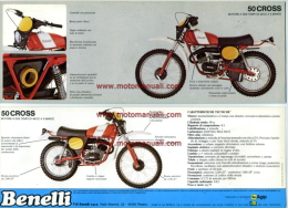 Benelli 50 CROSS 1980 Depliant Originale Genuine Factory Brochure Prospekt - Motos